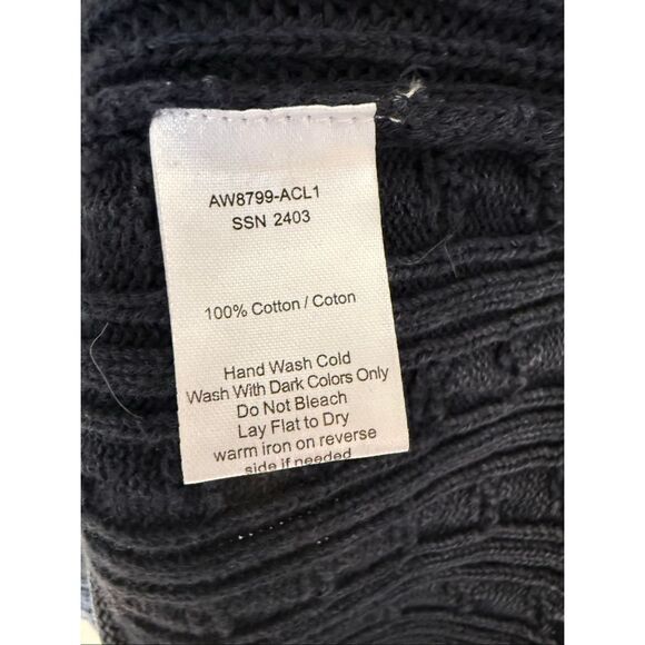 ATM Stone Washed Cable Knit Mini Sweater Dress - Picture 9 of 9